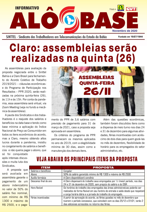 As assembleias da Claro serÃ£o realizadas na prÃ³xima quinta (26)